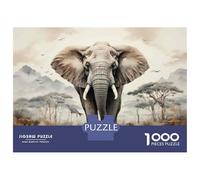 Rompecabezas De 1000 Piezas para Adolescentes Rompecabezas African Elephant Wall Art Print Rompecabezas Juegos Relajantes Una Obra De Arte Cumpleaños 38x26cm/1000pcs