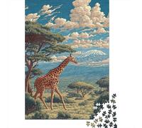Rompecabezas De 1000 Piezas para Adolescentes Rompecabezas African Safari Scene with Giraffe Rompecabezas Juguetes DIY Decoración del Hogar Regalos Y Cumpleaños Únicos 52x38cm/1000pcs