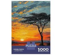Rompecabezas De 1000 Piezas para Adolescentes Rompecabezas African Sunset Serenity Rompecabezas para Adultos Juego Práctico Una Obra De Arte para Cumpleaños, Navidad 52x38cm/1000pcs