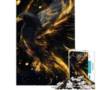 Rompecabezas de 1000 Piezas para Adolescentes Rompecabezas Águila Dorada con Plumas Brillantes para cumpleaños y Navidad Una Obra de Arte Juego Imposible para Mayores de 14 años (38x26cm)