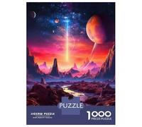 Rompecabezas De 1000 Piezas para Adolescentes Rompecabezas Alien Landscape with Planets Juego Familiar De Rompecabezas Carrera De Velocidad Manual Cumpleaños 70x50cm/1000pcs