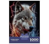 Rompecabezas De 1000 Piezas para Adolescentes Rompecabezas Angry Wolf Face Animal Rompecabezas Juguetes DIY para La Diversión Familiar para Cumpleaños, Navidad 52x38cm/1000pcs