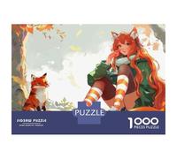 Rompecabezas De 1000 Piezas para Adolescentes Rompecabezas Anime Fox Girl Wallpaper Rompecabezas para Adultos Juego Práctico Patrón De Montaje 38x26cm/1000pcs
