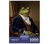 Rompecabezas De 1000 Piezas para Adolescentes Rompecabezas Anthropomorphic Frog in Formal Attire Rompecabezas para Adultos Juego Familiar Análisis Y Lógica Cumpleaños 52x38cm/1000pcs