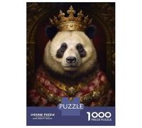 Rompecabezas De 1000 Piezas para Adolescentes Rompecabezas Anthropomorphic King Panda Rompecabezas para Adultos Juego Práctico Una Obra De Arte para Cumpleaños, Navidad 52x38cm/1000pcs