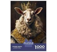 Rompecabezas De 1000 Piezas para Adolescentes Rompecabezas Anthropomorphic King Sheep Rompecabezas para Adultos Juego Práctico Una Obra De Arte para Cumpleaños, Navidad 70x50cm/1000pcs