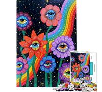 Rompecabezas de 1000 Piezas para Adolescentes Rompecabezas artístico de Flores psicodélicas para Adultos Juguetes de Bricolaje Carrera de Velocidad Manual Oferta como Regalo para Toda la Familia