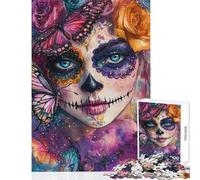Rompecabezas de 1000 Piezas para Adolescentes Rompecabezas artístico del Día de Muertos para Adultos Juegos Familiares patrón de Montaje Oferta como Regalo para Toda la Familia (tamaño 50x75cm)