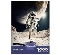 Rompecabezas De 1000 Piezas para Adolescentes Rompecabezas Astronaut Exploring Moon para Adultos Juego Familiar Análisis Y Lógica Ayuda Al Cerebro A Ejercitarse 38x26cm/1000pcs