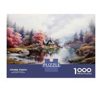Rompecabezas De 1000 Piezas para Adolescentes Rompecabezas Autumn Cabin by The Lake para Adolescentes Juegos Divertidos Una Obra De Arte para Cumpleaños, Navidad 38x26cm/1000pcs