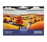 Rompecabezas De 1000 Piezas para Adolescentes Rompecabezas Autumn Landscape with Road-1 Rompecabezas para Adultos Juego Práctico Patrón De Montaje 70x50cm/1000pcs