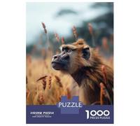 Rompecabezas De 1000 Piezas para Adolescentes Rompecabezas Baboon in Tall Wild Grass Animal Photo Rompecabezas Juegos Relajantes Una Obra De Arte Cumpleaños 38x26cm/1000pcs