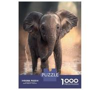 Rompecabezas De 1000 Piezas para Adolescentes Rompecabezas Baby Elephant in Water Rompecabezas para Adultos Juegos Relajantes Desafío Difícil 52x38cm/1000pcs