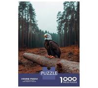 Rompecabezas De 1000 Piezas para Adolescentes Rompecabezas Bald Eagle Perched on A Fallen Tree Rompecabezas para Adultos Juegos Relajantes Desafío Difícil 52x38cm/1000pcs