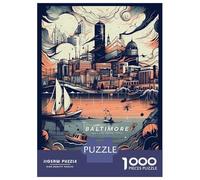 Rompecabezas De 1000 Piezas para Adolescentes Rompecabezas Baltimore Urban Landscape para Adultos Juego Familiar Análisis Y Lógica Ayuda Al Cerebro A Ejercitarse 52x38cm/1000pcs