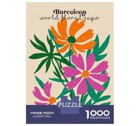 Rompecabezas De 1000 Piezas para Adolescentes Rompecabezas Barcelona Floral Expo para Adultos Juego Familiar Análisis Y Lógica Ayuda Al Cerebro A Ejercitarse 70x50cm/1000pcs