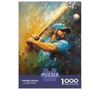 Rompecabezas De 1000 Piezas para Adolescentes Rompecabezas Baseball Batter Swing - Energetic Abstract Sports Art Rompecabezas para Adultos Juego Práctico Patrón De Montaje 70x50cm