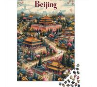 Rompecabezas De 1000 Piezas para Adolescentes Rompecabezas Beijing Travel Guide-1 Rompecabezas Juguetes DIY Decoración del Hogar Regalos Y Cumpleaños Únicos 52x38cm/1000pcs