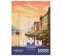 Rompecabezas De 1000 Piezas para Adolescentes Rompecabezas Bergen Norway Mosaic Juego Práctico Carrera De Velocidad Manual Oferta como Regalos para Toda La Familia 70x50cm/1000pcs
