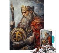 Rompecabezas de 1000 Piezas para Adolescentes Rompecabezas Bitcoin King Rompecabezas de Pintura para Adultos Juguete de decoración de Pared Mejora la Memoria Reduce el estrés Regalos (tamaño 38x52cm)