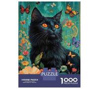 Rompecabezas De 1000 Piezas para Adolescentes Rompecabezas Black Cat Garden Art Print Juego Práctico Carrera De Velocidad Manual Oferta como Regalos para Toda La Familia 70x50cm/1000pcs