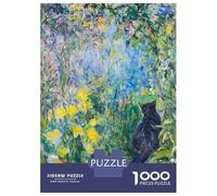 Rompecabezas De 1000 Piezas para Adolescentes Rompecabezas Black Cat in A Garden Juego Práctico Carrera De Velocidad Manual Oferta como Regalos para Toda La Familia 38x26cm/1000pcs