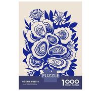 Rompecabezas De 1000 Piezas para Adolescentes Rompecabezas Blue and White Floral Arrangement Juego Práctico Carrera De Velocidad Manual Oferta como Regalos para Toda La Familia 70x50cm/1000pcs