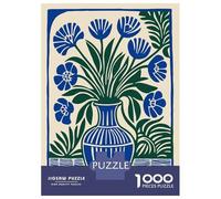 Rompecabezas De 1000 Piezas para Adolescentes Rompecabezas Blue Flowers in Vase Still Life Rompecabezas Juegos Familiares Carrera De Velocidad Manual Regalos De Cumpleaños Y Únicos 38x26cm/1000pcs