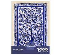 Rompecabezas De 1000 Piezas para Adolescentes Rompecabezas Blue Tree of Life with Border Rompecabezas Juegos Familiares Carrera De Velocidad Manual Regalos De Cumpleaños Y Únicos 52x38cm/1000pcs