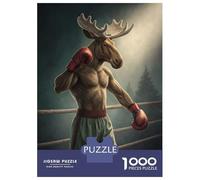 Rompecabezas De 1000 Piezas para Adolescentes Rompecabezas Boxing Moose in A Ring Juego Práctico Carrera De Velocidad Manual Oferta como Regalos para Toda La Familia 38x26cm/1000pcs