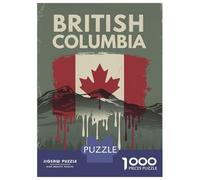Rompecabezas De 1000 Piezas para Adolescentes Rompecabezas British Columbia Flag Rompecabezas Juguetes DIY para La Diversión Familiar para Cumpleaños, Navidad 52x38cm/1000pcs