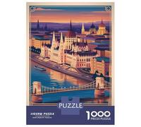 Rompecabezas De 1000 Piezas para Adolescentes Rompecabezas Budapest Cityscape Travel Rompecabezas Juegos Familiares Carrera De Velocidad Manual Regalos De Cumpleaños Y Únicos 52x38cm/1000pcs