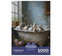Rompecabezas De 1000 Piezas para Adolescentes Rompecabezas Bunnies in A Bathtub Rompecabezas Juegos Relajantes Regalo De Cumpleaños Regalos para Reducir El Estrés 70x50cm/1000pcs