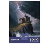 Rompecabezas De 1000 Piezas para Adolescentes Rompecabezas Burnt out Castle on Cliff Rompecabezas para Adultos Juego Práctico Patrón De Montaje 52x38cm/1000pcs