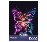 Rompecabezas De 1000 Piezas para Adolescentes Rompecabezas Butterfly Neon Animal Rompecabezas para Adultos Juego Familiar Análisis Y Lógica Cumpleaños 52x38cm/1000pcs