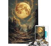 Rompecabezas de 1000 Piezas para Adolescentes Rompecabezas Camino de la Luna Llena para Adultos Juego de ingenio una Obra de Arte cumpleaños (tamaño 50x75cm)