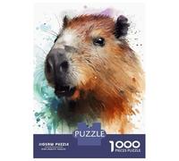 Rompecabezas De 1000 Piezas para Adolescentes Rompecabezas Capybara Watercolor Portrait para Adultos Juego Familiar Análisis Y Lógica Ayuda Al Cerebro A Ejercitarse 52x38cm/1000pcs