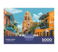 Rompecabezas De 1000 Piezas para Adolescentes Rompecabezas 'Cartagena, Colombia Street Scene Rompecabezas Juego De Ingenio Mejora La Memoria Difícil Y Desafiante 52x38cm/1000pcs