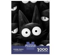Rompecabezas De 1000 Piezas para Adolescentes Rompecabezas Cartoon Black Cats with Big Eyes Rompecabezas Juegos Familiares Carrera De Velocidad Manual Regalos De Cumpleaños Y Únicos 52x38cm/1000pcs