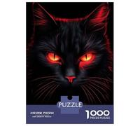 Rompecabezas De 1000 Piezas para Adolescentes Rompecabezas Cat Red and Black Animals Rompecabezas Juegos Familiares Decoración del Hogar Regalos Y Cumpleaños Únicos 70x50cm/1000pcs