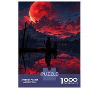 Rompecabezas De 1000 Piezas para Adolescentes Rompecabezas Cats Under A Blood Moon Juego Práctico Carrera De Velocidad Manual Oferta como Regalos para Toda La Familia 52x38cm/1000pcs