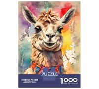 Rompecabezas De 1000 Piezas para Adolescentes Rompecabezas Cheeky Llama with Colorful Tassels Rompecabezas Juego De Ingenio Mejora La Memoria Difícil Y Desafiante 38x26cm/1000pcs