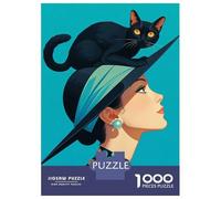 Rompecabezas De 1000 Piezas para Adolescentes Rompecabezas Chic Vintage Cat Lady Art Rompecabezas para Adultos Juegos Relajantes Desafío Difícil 70x50cm/1000pcs