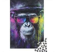 Rompecabezas De 1000 Piezas para Adolescentes Rompecabezas Chimp Art Print Cool Monkey Poster Rompecabezas Juguetes DIY Decoración del Hogar Regalos Y Cumpleaños Únicos 70x50cm/1000pcs