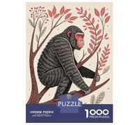 Rompecabezas De 1000 Piezas para Adolescentes Rompecabezas Chimpanzee Sitting on A Tree Branch Juego Práctico Carrera De Velocidad Manual Oferta como Regalos para Toda La Familia 52x38cm/1000pcs