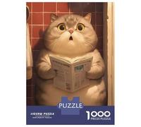 Rompecabezas De 1000 Piezas para Adolescentes Rompecabezas Chubby Cat on Toilet 2 Rompecabezas para Adultos Juego Familiar Análisis Y Lógica Cumpleaños 70x50cm/1000pcs