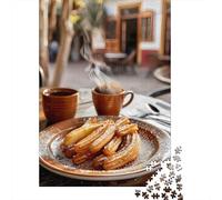 Rompecabezas De 1000 Piezas para Adolescentes Rompecabezas Churros with Hot Chocolate Rompecabezas Juguetes DIY Decoración del Hogar Regalos Y Cumpleaños Únicos 38x26cm/1000pcs