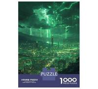Rompecabezas De 1000 Piezas para Adolescentes Rompecabezas Cityscape with Lightning Storm Rompecabezas Juegos Familiares Carrera De Velocidad Manual Regalos De Cumpleaños Y Únicos 52x38cm/1000pcs