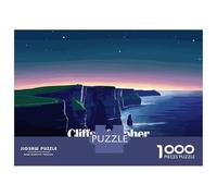 Rompecabezas De 1000 Piezas para Adolescentes Rompecabezas Cliffs of Moher, Ireland at Night Rompecabezas Juego De Ingenio Mejora La Memoria Difícil Y Desafiante 70x50cm/1000pcs