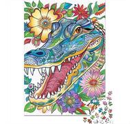 Rompecabezas De 1000 Piezas para Adolescentes Rompecabezas Colorful Crocodile Art Print-2 Rompecabezas Juguetes DIY Decoración del Hogar Regalos Y Cumpleaños Únicos 52x38cm/1000pcs